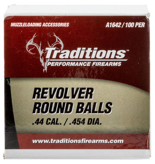 Traditions A1642 , Revolver 44 Cal Lead Ball .454 Dia 140 gr/ 100 Rd