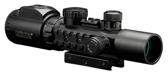Konus 7170 KonusPro AS-34 Matte Black 2-6x28mm 34mm Tube Dual Illuminated Green/Red Engraved Mil-Dot Reticle Features Bubble Level, Rifle Scope