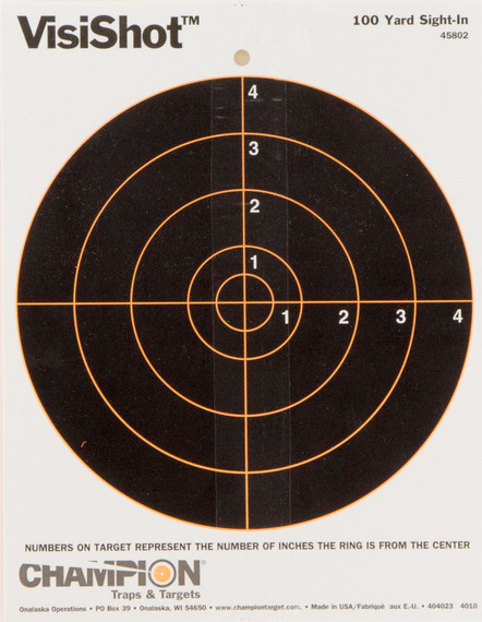 Champion Targets 45802 VisiShot Paper Bullseye Black/White 10 Pack