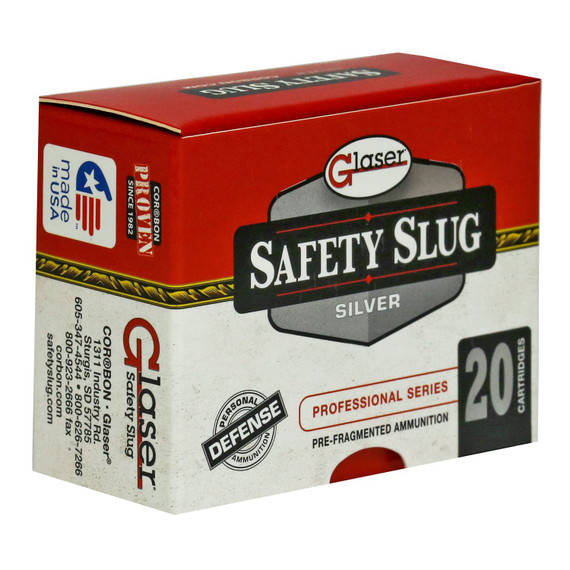 Glaser Silver, 9MM, 80 Grain, Pre-Fragmented, +P, 20 Round Box GL01200/20