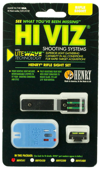 HiViz HHVS41 Henry, Rifles Sight Set Black Interchangeable Front & Rear Sight for Henry, Rifles