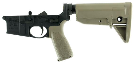 BCM LRGSTKMOD0FDE BCM Lower MOD 0 Multi-Caliber 7075-T6 Aluminum Black Cerakote Synthetic FDE, Pistol Grip & Stock for AR-Platform
