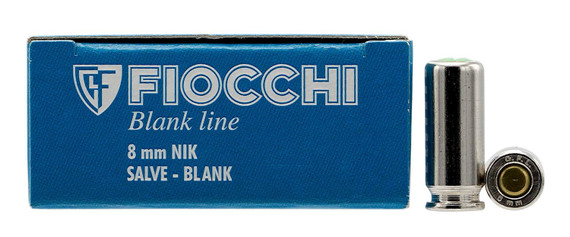 Fiocchi 8MMBLANK, Pistol Blank 8mm 50 Per Box/20 Case