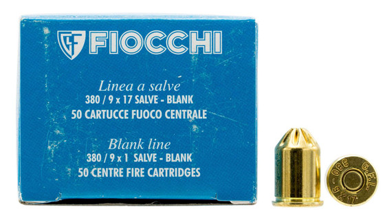 Fiocchi 380BLANK, Pistol Blank 380RimmedShort 50 Per Box/30 Case