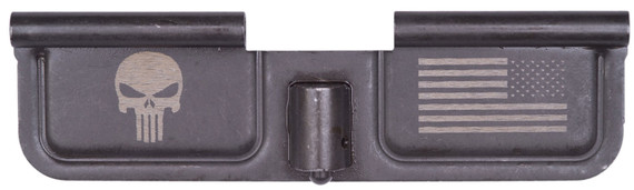 Spikes SED7005 Ejection Port Door Punisher and Flag AR-15 Black Steel