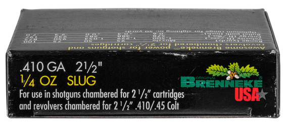 Brenneke SL4102CE Close Encounter Home Defense 410Gauge 2.50 in 1/4oz Sabot Slug Shot 5 Per Box/90 Case, Shotgun Shells
