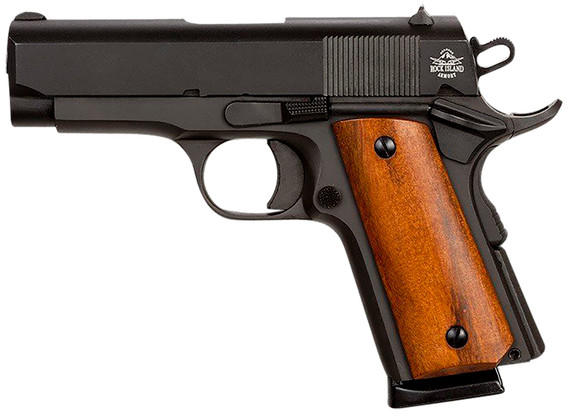 Rock Island 51416 GI Standard CS *CA Compliant 45 ACP Caliber with 3.50 in Barrel, 7+1 Capacity, Overall Black Parkerized Finish Steel, Beavertail Frame, Serrated Slide & Wood Grip, Pistol
