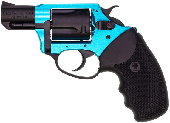 Charter Arms 53864 Undercover Lite Santa Fe Sky Small 38 Special, 5 Shot 2 in Black Stainless Steel Barrel & Cylinder, Turquoise Aluminum Frame w/Black Finger Grooved Rubber Grip, Exposed Hammer , Revolver