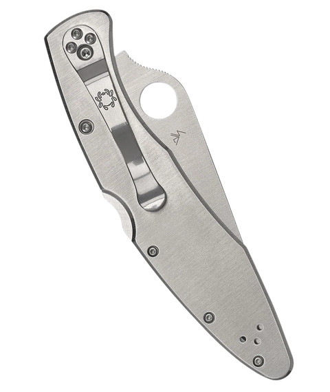 Spyderco C07P Police 4.13 in Folding Spear Point Plain VG-10 SS Blade Stainless Includes Pocket Clip, Knife