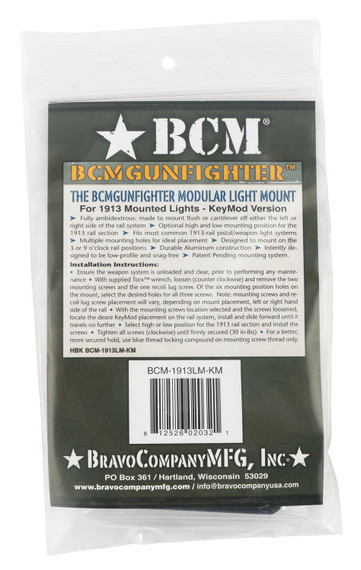BCM 1913LMKM BCMGunfighter Modular Mount 1913 Picatinny Rail/KeyMod Black Aluminum