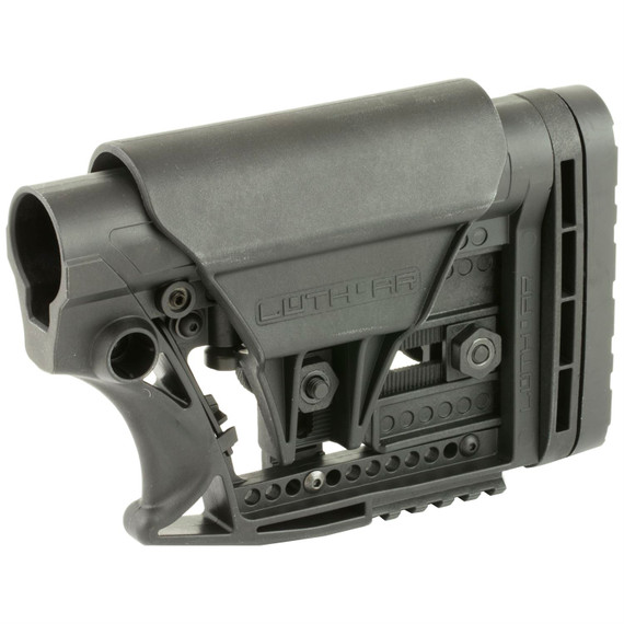 Luth-AR MBA-3 Carbine Stock, Fits AR-15 & AR-10 Commercial and Mil-Spec Dia Buffer Tubes, Adjustable Cheek Piece and Length of Pull, Black MBA-3