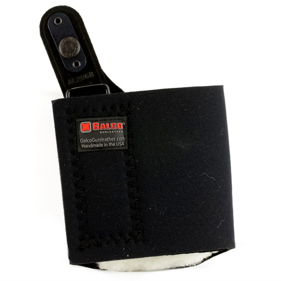 Galco Ankle Lite Ankle Holster, Fits Glock 26/27/33, Right Hand, Black Leather AL286B