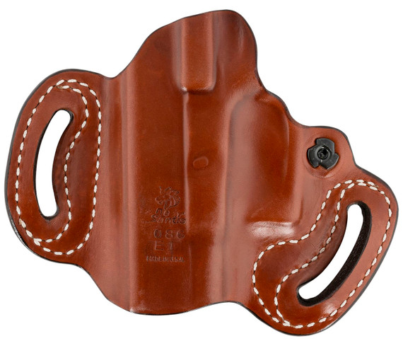 DeSantis Gunhide 086TAE1Z0 Mini Slide OWB Tan Leather Belt Slide Compatible w/Most Glock Belt 1.75 in Wide Right Hand, Holster