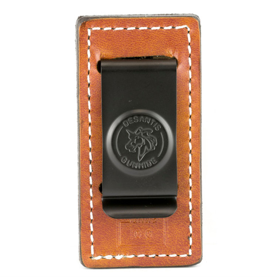 DeSantis Gunhide Secure Single Magazine Pouch, Fits Double Stack 9MM/40, Ambidextrous, Tan Leather A47TJGGZ0