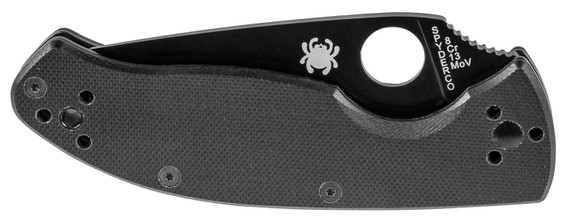 Spyderco C122GBBKP Tenacious 3.39 in Folding Drop Point Plain Black Matte 8Cr13MoV SS Blade Black Textured G10 Handle Includes Pocket Clip, Knife