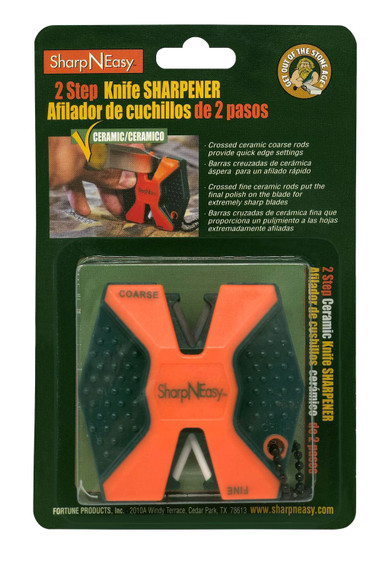 AccuSharp 336C SharpNEasy 2-Step Sharpener Fine/Coarse Ceramic Sharpener Plastic Handle Black/Orange