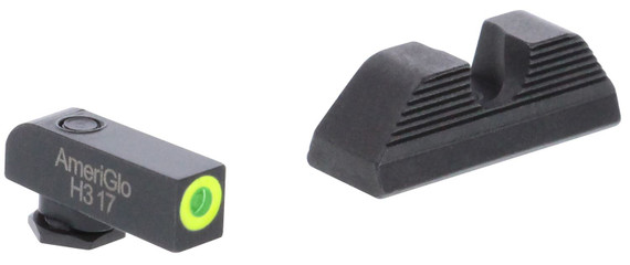 AmeriGlo GL352 Protector Sight Set for Glock Green Tritium LumiGreen Outline Front Sight-Black Serrated Rear Sight