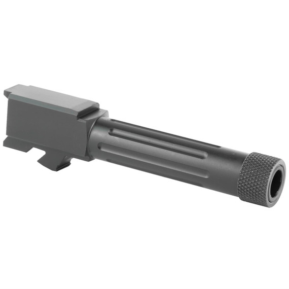 Lone Wolf Distributors AlphaWolf Barrel, 9MM, Salt Bath Nitride Coated, Threaded/Fluted, 416R Stainless Steel, 1/2x28 TPI, For Glk 26, Includes Thread Protector, Made in the USA AW-26TH