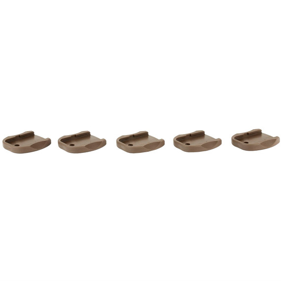 TangoDown Vickers Tactical Magazine Floor Plate, For Glock 9MM, 40S&W, 357Sig, 45GAP, Tan, Five Pack VTMFP-001BRN