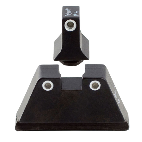 Trijicon 600689 Suppressor/Optic Height Sights- Glock Large Frames Black | Green Tritium White Outline Front Sight Green Tritium White Outline Rear Sight