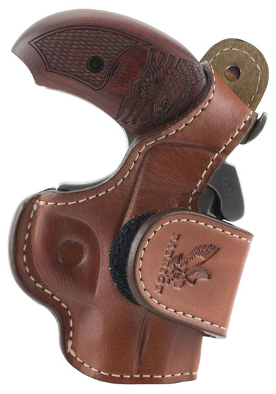 Bond Arms BAPA Patriot 45 Colt (LC)/410 Gauge 2rd 3 in Stainless Steel Double Barrel & Frame w/Trigger Guard, Engraved American Flag & Bald Eagle Rosewood Grip, Includes Leather BAD Driving, Holster Break-Action, Handgun