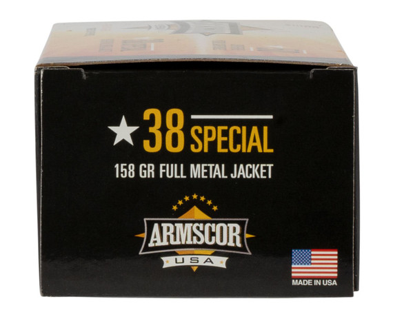 Armscor FAC3817N USA 38Special 158gr Full Metal Jacket 50 Per Box/20 Case Centerfire, Handgun Ammunition