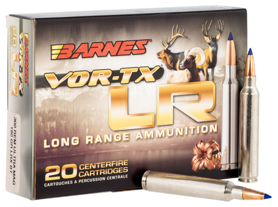 Barnes Bullets 29011 VOR-TX Long Range 300RUM 190gr LRX Boat Tail 20 Per Box/10 Case Centerfire, Rifle Ammunition