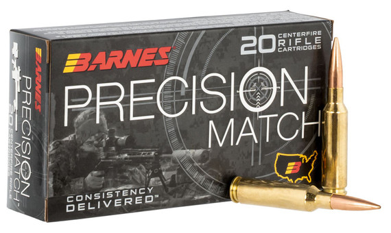 Barnes Bullets 30166 Precision Match 6.5Creedmoor 140gr Open Tip Match Boat Tail 20 Per Box/10 Case Centerfire, Rifle Ammunition