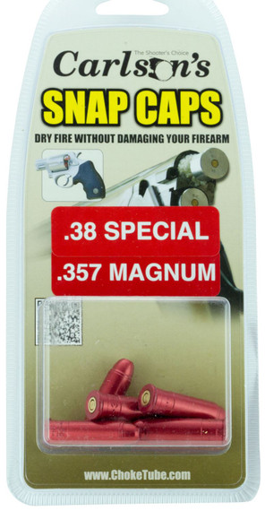 Carlsons, Choke Tubes 00057 Snap Cap, Pistol 38Special/357 Mag 6Pack