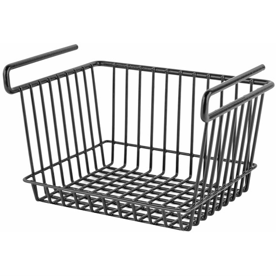 SnapSafe Hanging Shelf Basket, 11.75 inW x 7.5 inH x 9 inD Holds Up To 40lbs., Black Finish 76011