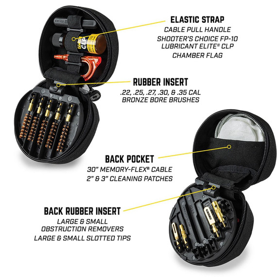 Otis FG210 Universal Cleaning System Multi-Caliber, Rifle/Black Compact Soft Pack Case