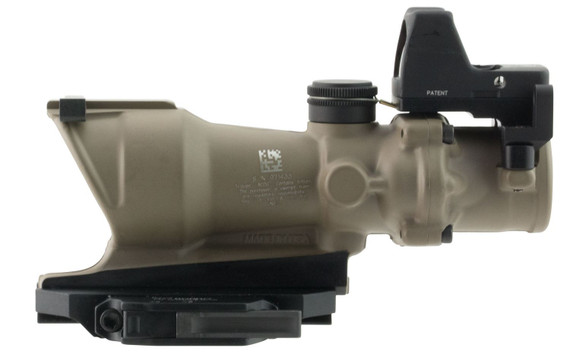 Trijicon 100555 ACOG ECOS Combo FDE 4x32mm Illuminated Amber Crosshair .223 BDC Reticle, Rifle Scope