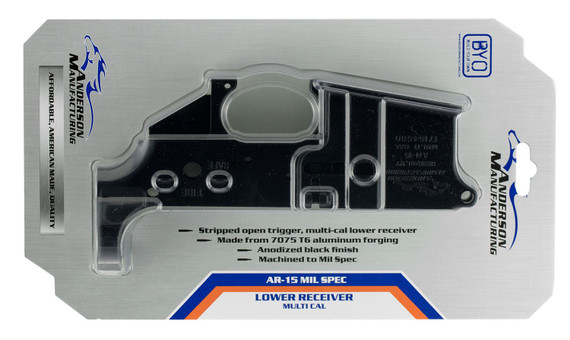 Anderson D2K067A000OP Receiver Multi-Caliber Black Anodized Finish 7075-T6 Aluminum Material with Mil-Spec Dimensions for AR-15