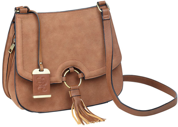 Bulldog BDP034 Cross Body Camel Suede 11 in x 9 in x 3.50 in