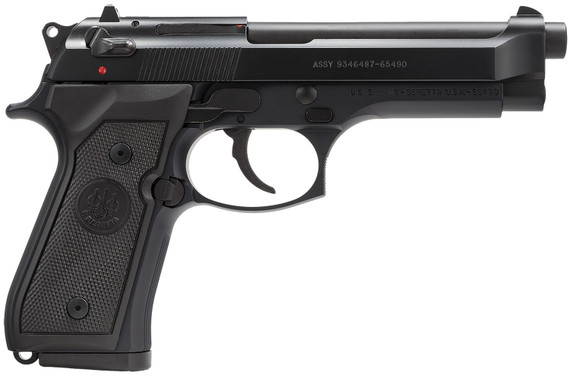 Beretta J92M9A0CA M9 *CA Compliant Full Size Frame 9mm Luger 10+1, 4.90 in Steel Barrel, Black Bruniton Serrated Steel Slide & Aluminum Frame w/Beavertail, Pistol