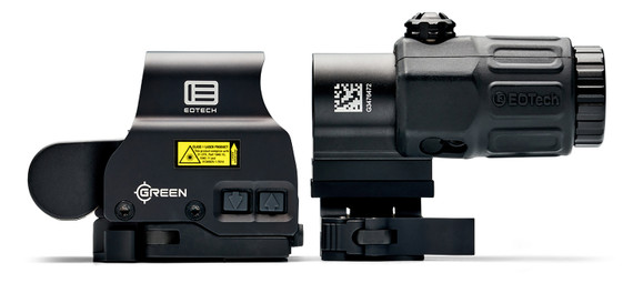 Eotech HHSGRN HHS Green EXPS & G33 Magnifier Matte Black 1x/3x 1.20 in x 0.85 in 1 MOA Green Dot/68 MOA Ring, Red Dot Sight