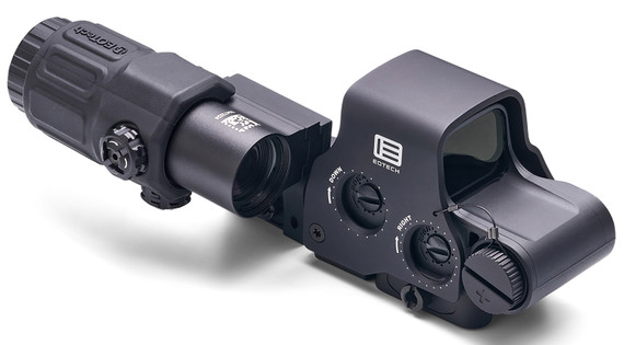 Eotech HHSGRN HHS Green EXPS & G33 Magnifier Matte Black 1x/3x 1.20 in x 0.85 in 1 MOA Green Dot/68 MOA Ring, Red Dot Sight