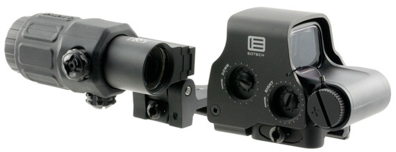 Eotech HHSII HHS II EXPS & G33 Magnifier Matte Black 1x/3x 1.20 in x 0.85 in 1 MOA /68 MOA Ring, Red Dot Sight