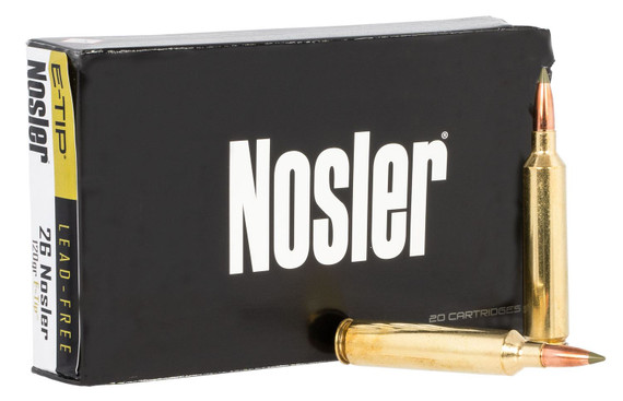 Nosler 40302 E-Tip 26Nosler 120gr E Tip Lead Free 20 Per Box/10 Case Centerfire, Rifle Ammunition