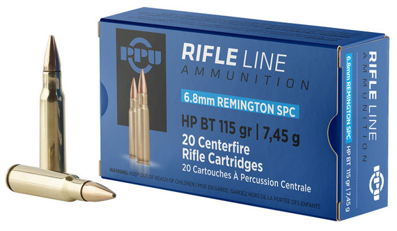 PPU 6.8mm Remington SPC Rifle Ammunition PP68H