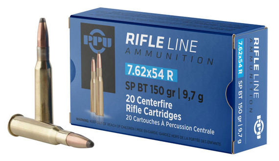 PPU 7.62x54mmR Rifle Ammunition PP76254S