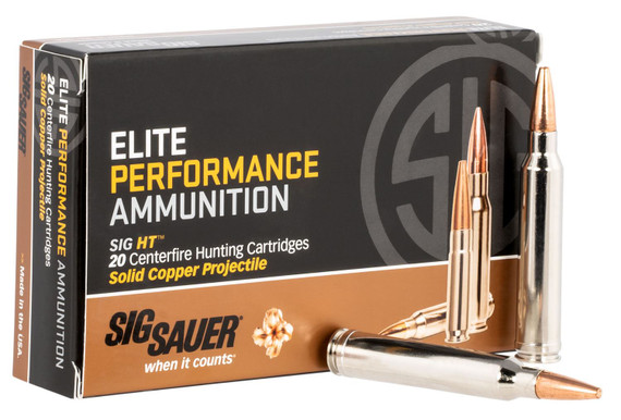 Sig Sauer E3WMH120 Elite Copper Hunting 300WinMag 165gr Copper Solid 20 Per Box/10 Case Centerfire, Rifle Ammunition
