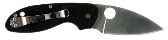 Spyderco C216GP Efficient 2.98 in Folding Drop Point Plain 8Cr13MoV SS Blade Black G10 Handle Includes Pocket Clip, Knife