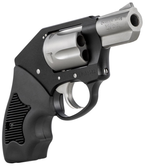 Charter Arms 53911 Off Duty Compact 38 Special, 5 Shot 2 in Matte Stainless Steel Barrel & Cylinder, Black Aluminum Frame w/Black Finger Grooved Rubber Grip , Revolver