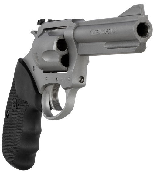 Charter Arms 74042 Pitbull 40 S&W 5 Shot 4.20 in Matte Stainless Steel Barrel, Cylinder & Frame w/Black Finger Grooved Rubber Grip , Revolver