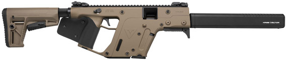 Kriss USA KV45CFD22 Vector CRB G2 45 ACP 10+1 16 in Black Barrel Shroud, FDE Rec & Fixed Stock, Black California Paddle Grip, Flip Up Sights, Rifle