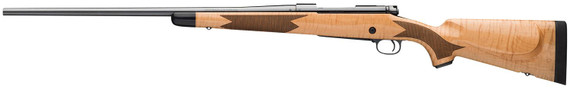 Winchester 535218220 Model 70 Super Grade 308 Win 5+1 22 in Barrel, Polished Blued Steel Receiver, Controlled Ejection, Gloss AAAA Maple Stock w/Ebony Forearm Tip & Shadowline Cheekpiece, , Rifle