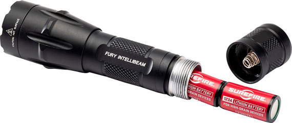 SureFire FURYIBDF Fury Intellibeam Dual Fuel Black Anodized 15-1,500 Lumens White LED