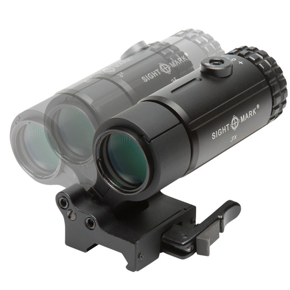 Sightmark SM19063 T-3 Magnifier 3X with Flip to Side Mount Magnifier Matte Black 3 x 23mm, Red Dot Sight