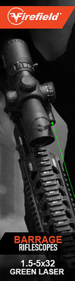 Firefield FF13063 Barrage w/Green Laser Matte Black 1.5-5x32mm Illuminated Red/Green Mil-Dot Reticle/Green Laser, Rifle Scope
